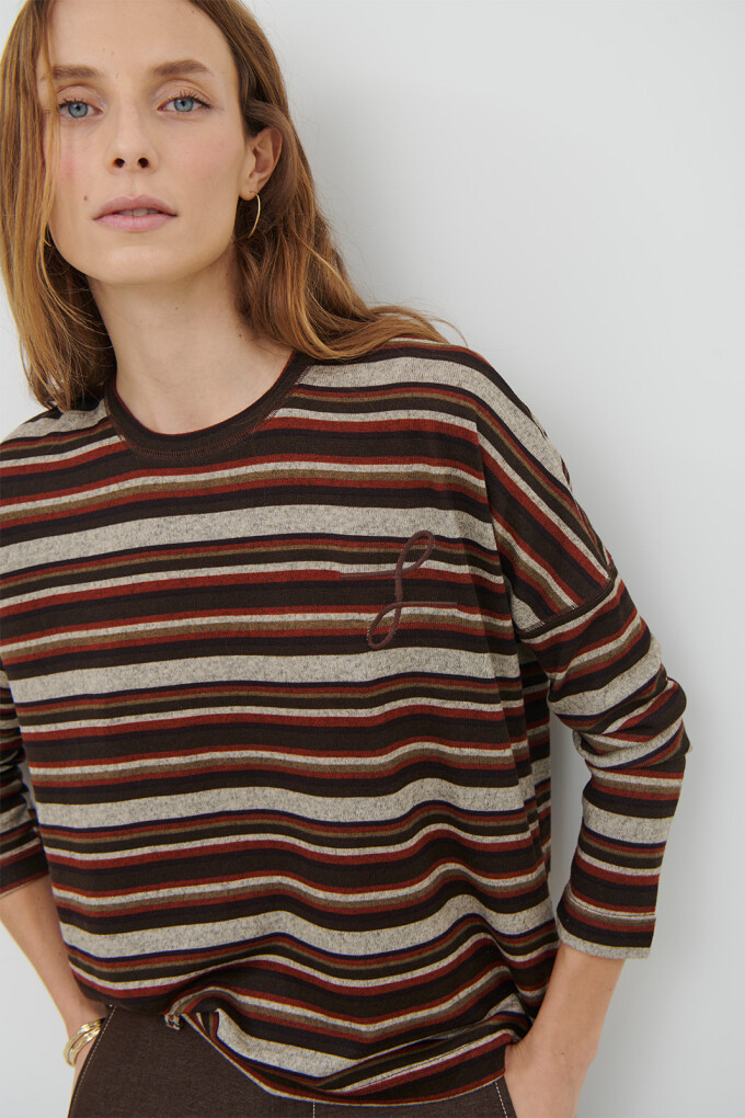 REMERA RAYA MARRON