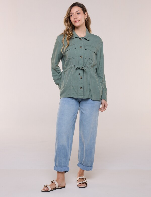 Sobrecamisa Utilitaria Con Cordón Ajustable OLIVA