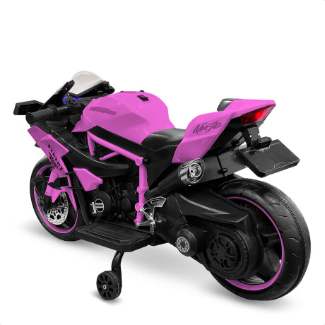 Moto A Batería Ninja Con Ruedas Luces Música Y USB Rosado