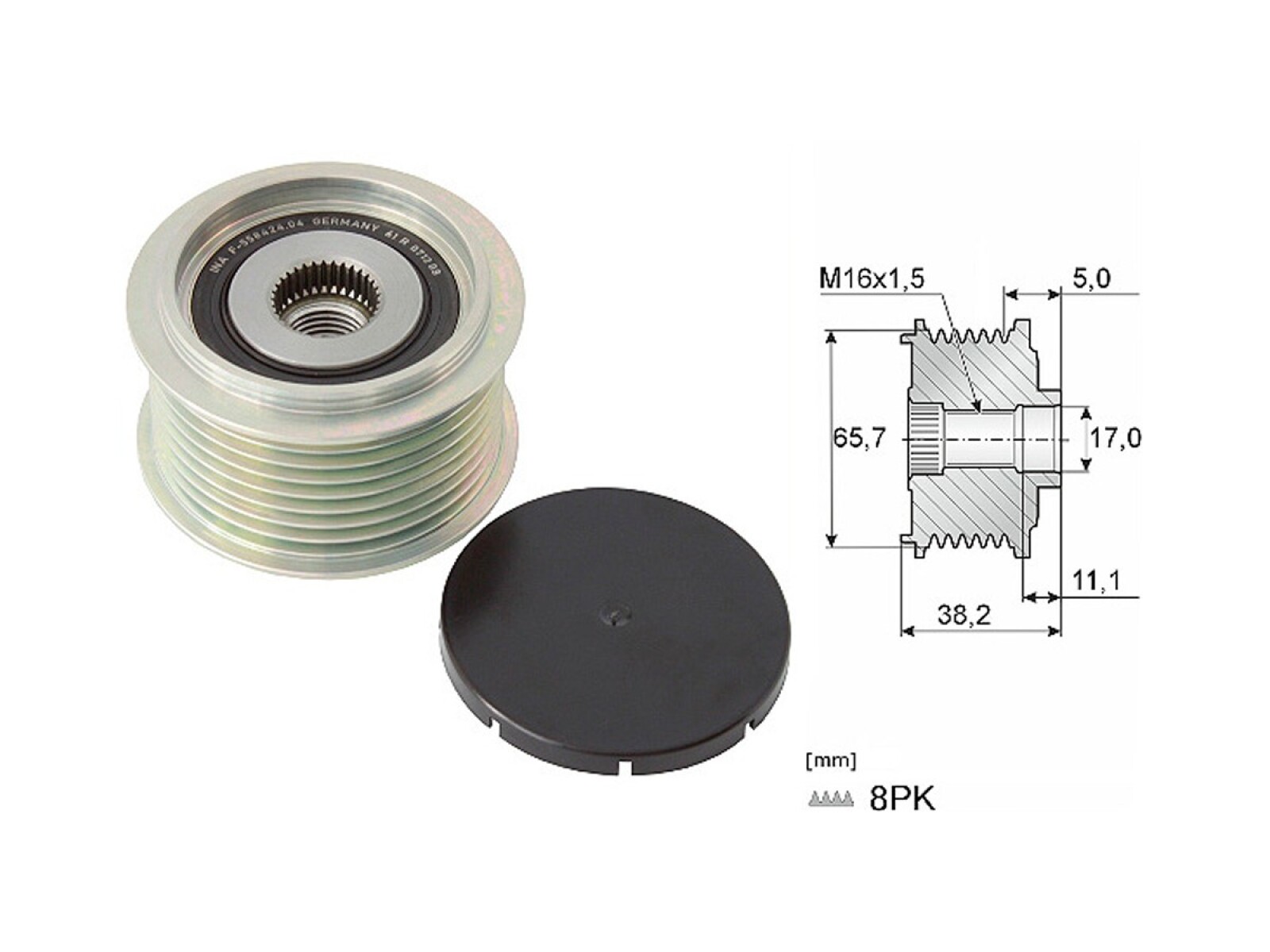 Polea Alternador Marcha Libre Man Camiones Tgs 26.480 / 28.360 / 28.440 / 28.480 / 31.360 15-25 