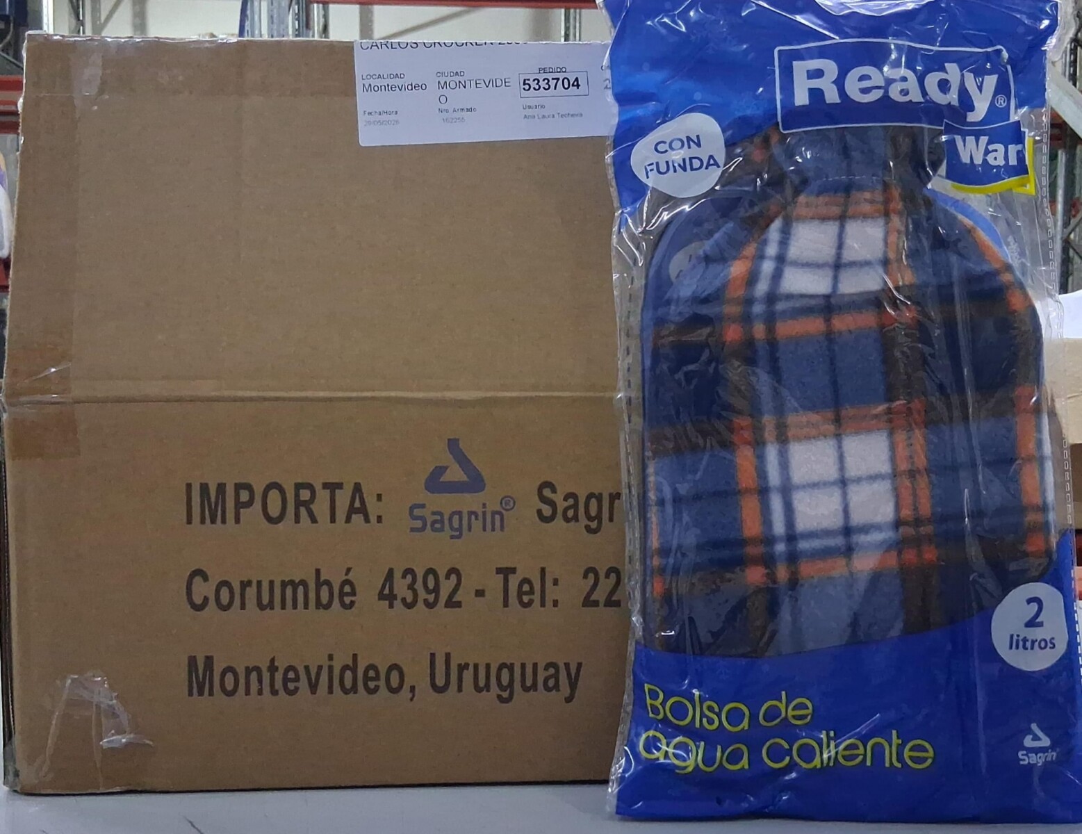 BOLSA AGUA 2L CALIENTE CON FORRO (READY WARM) 