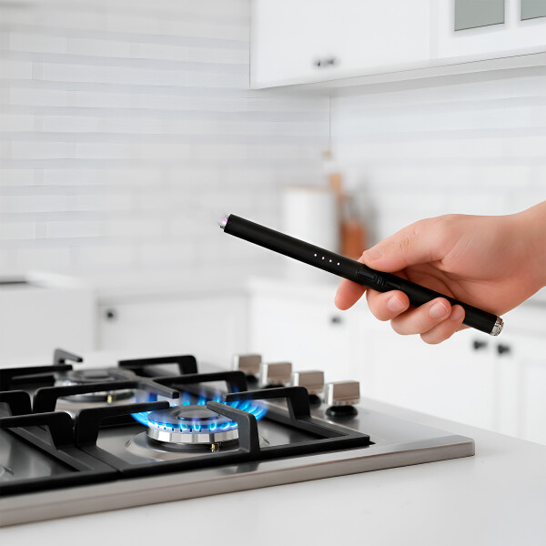 Encendedor Electronico Seguro Batería Recargable Moderno Color Negro