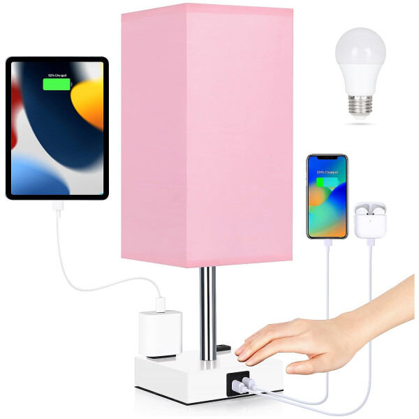 Lámpara de Mesa Touch IMBACK IBK-ILU013 | Con USB-C, USB-A y Enchufes | Moderna y Funcional Rosa Lámpara de Mesa Touch IMBACK IBK-ILU013 | Con USB-C, USB-A y Enchufes | Moderna y Funcional Rosa