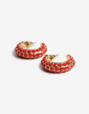 Aros Argollas Strass Argollas Strass - Rojo Medio
