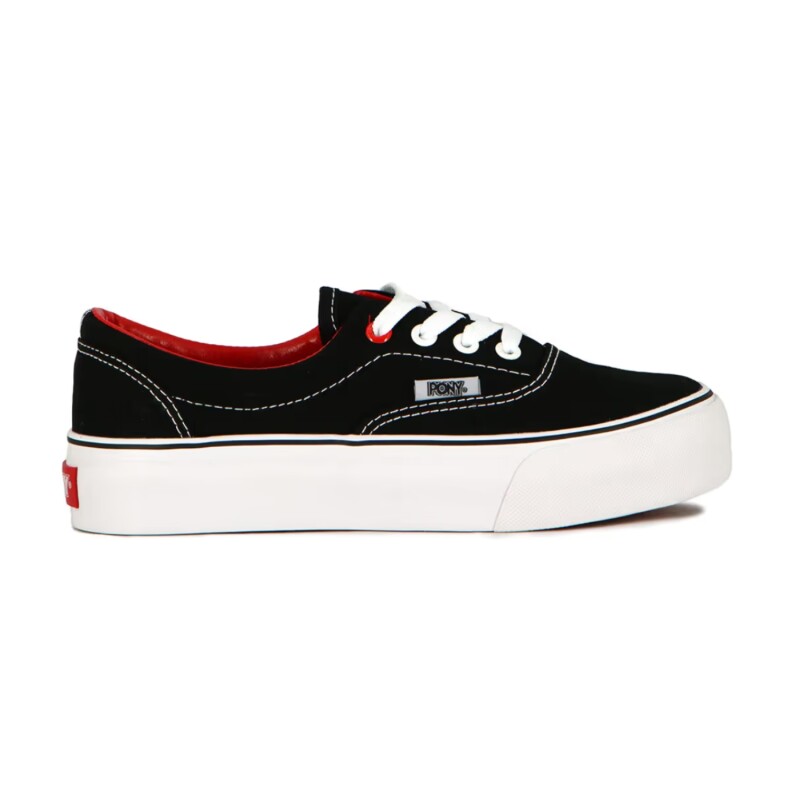 Championes Pony Soho casual tela-lona plataforma Negro