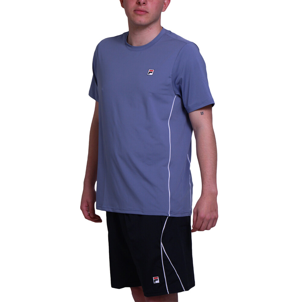 Fila remera manga corta match azul granito /blanco Hombre Azul-Blanco