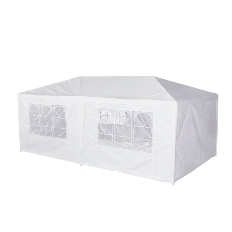 Gazebo estructural liviano con paredes 6x3 mts Blanco