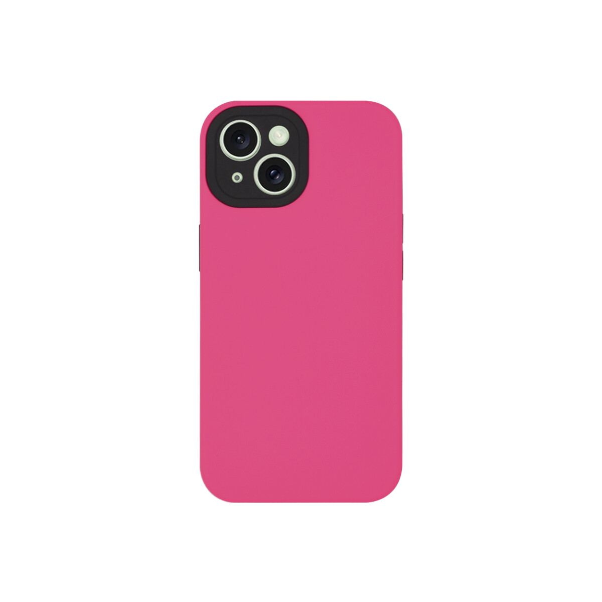 Protector rígido para iPhone 15 color fucsia 