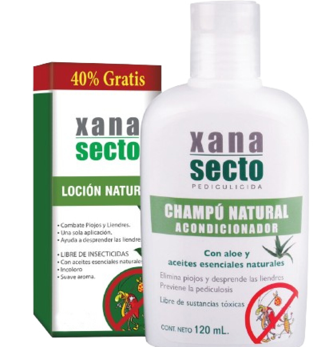 Xana Secto - Loción 60 ml + Shampoo 120 ml Anti Piojos 