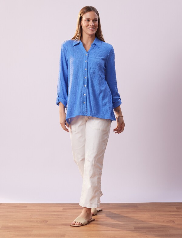 Camisa Solid CELESTE OSCURO