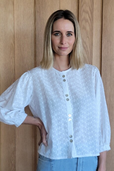 Camisa Melón Broderie flor