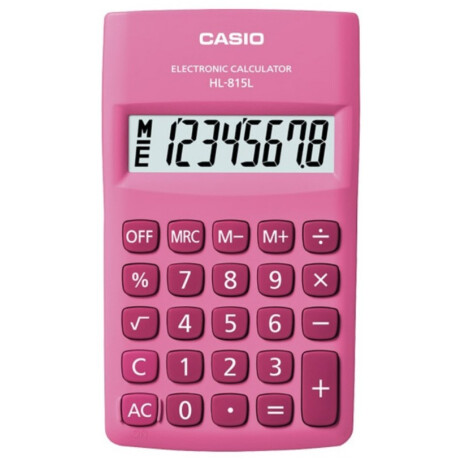 Calculadora Rosada Casio Hl-815l Pantalla Grande 8 Dígitos Calculadora Rosada Casio Hl-815l Pantalla Grande 8 Dígitos