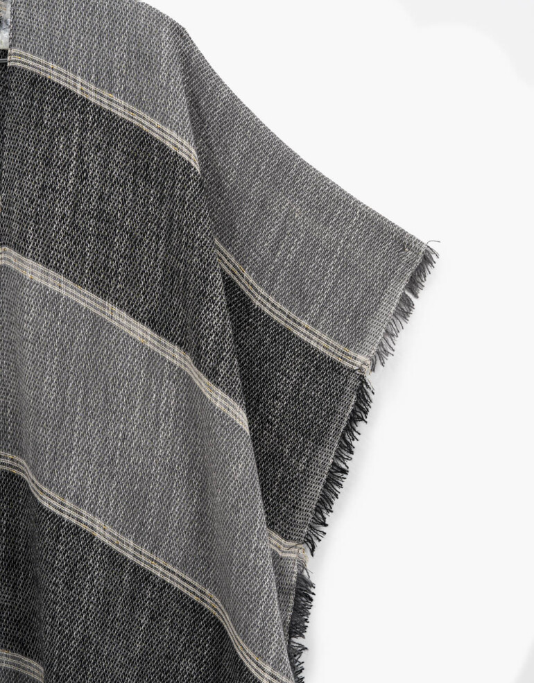 Kimonos Kimono Rayado Con Desflecado - Combinacion Multicolor