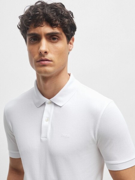 Hugo Boss -Remera Polo Regular Fit, Pallas Blanco