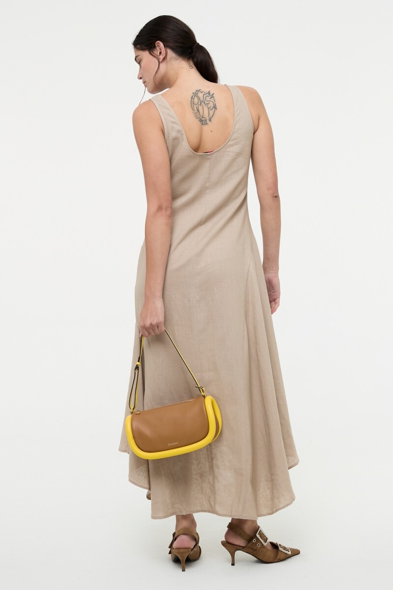VESTIDO LARGO Camel