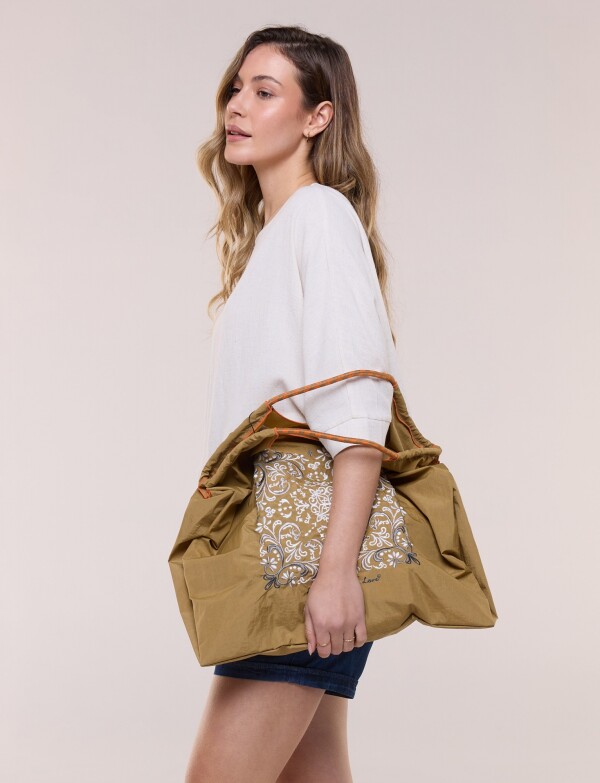 Bolso Playa Floral TOSTADO