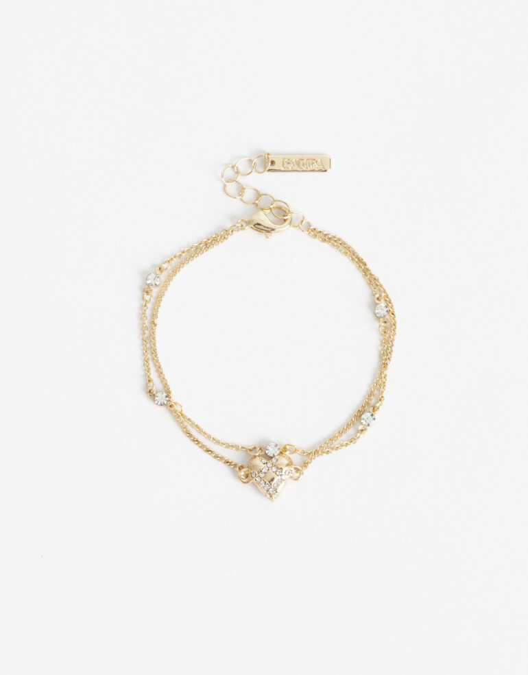 Pulseras Flexibles Strass Pulsera Flexible Multicadena Dorado - Dorado