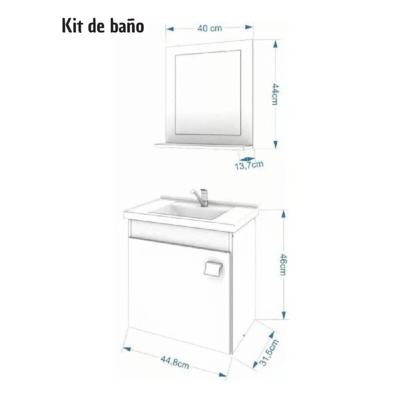 Mueble De Baño Mgm Iris Con Lavabo Blanco Y Mueble Café/blanco Mueble De Baño Mgm Iris Con Lavabo Blanco Y Mueble Café/blanco