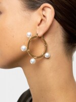 Aros Con Perlas dorado