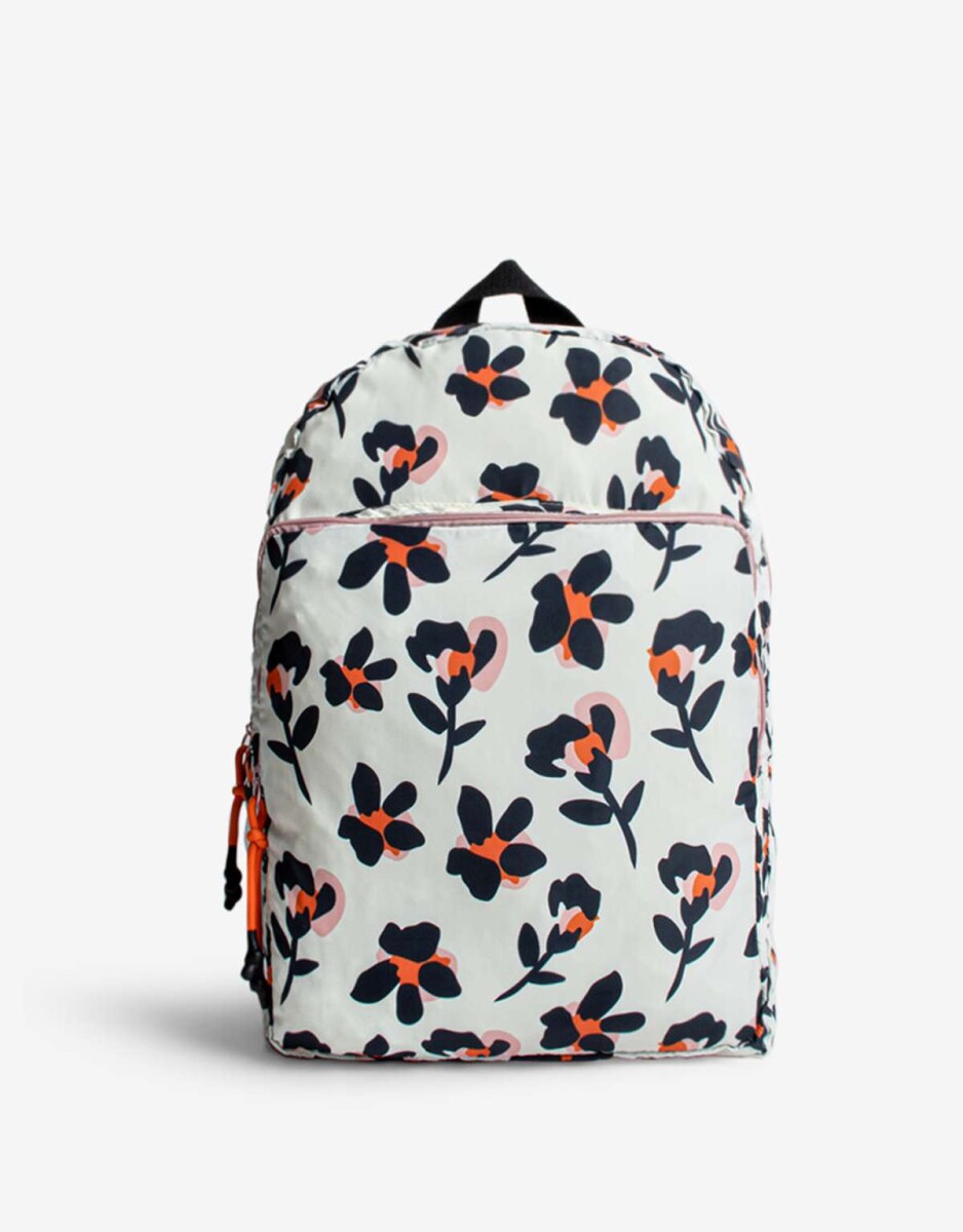 Mochila Plegable Con Estampa Floral - Estampado Flores 