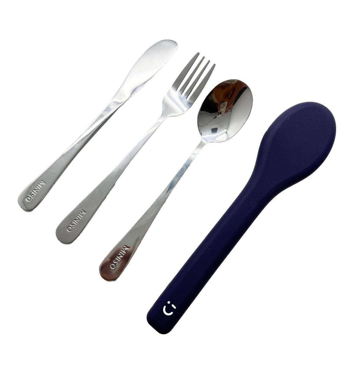 Cubiertos + estuche 3pcs - azul 