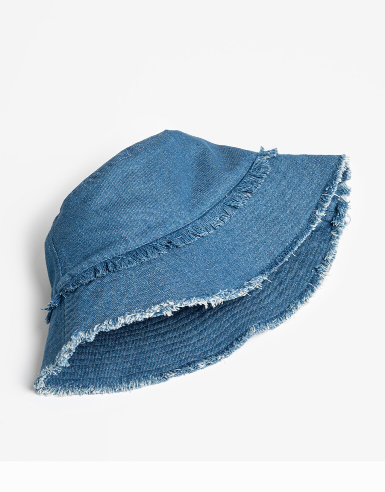 Sombreros Piluso Denim Desflecado - Combinacion Bicolor