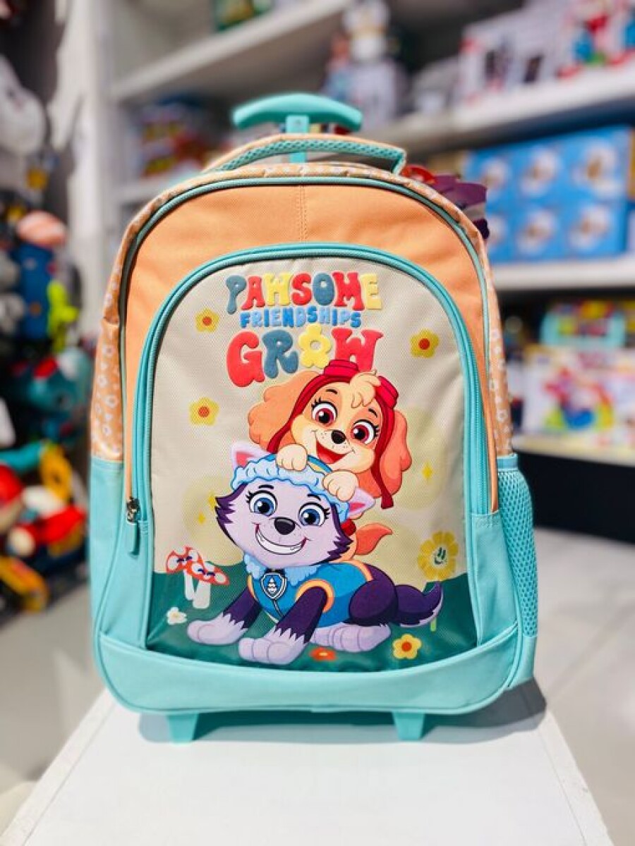 Mochila carrito premium PAW PATROL - salmon verde agua 