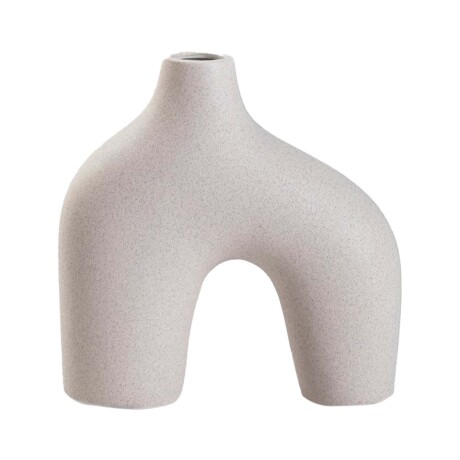 Florero en Cerámica Diseño Arco para Decoración 18x8x18Cm Blanco