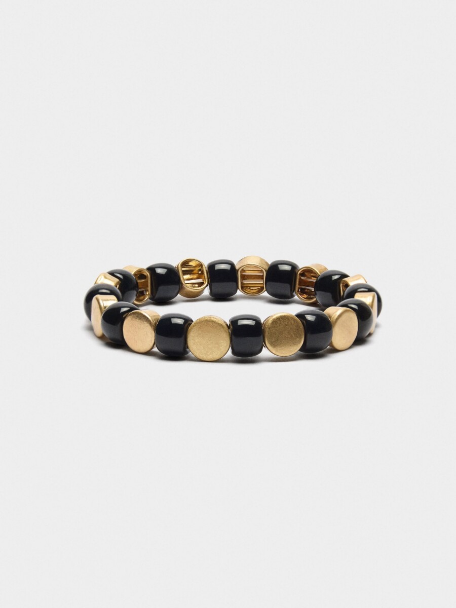 Pulsera Elástica De Abalorios negro