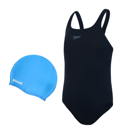 Malla Speedo Natación Anticloro Niña Piscina + Regalo Azul