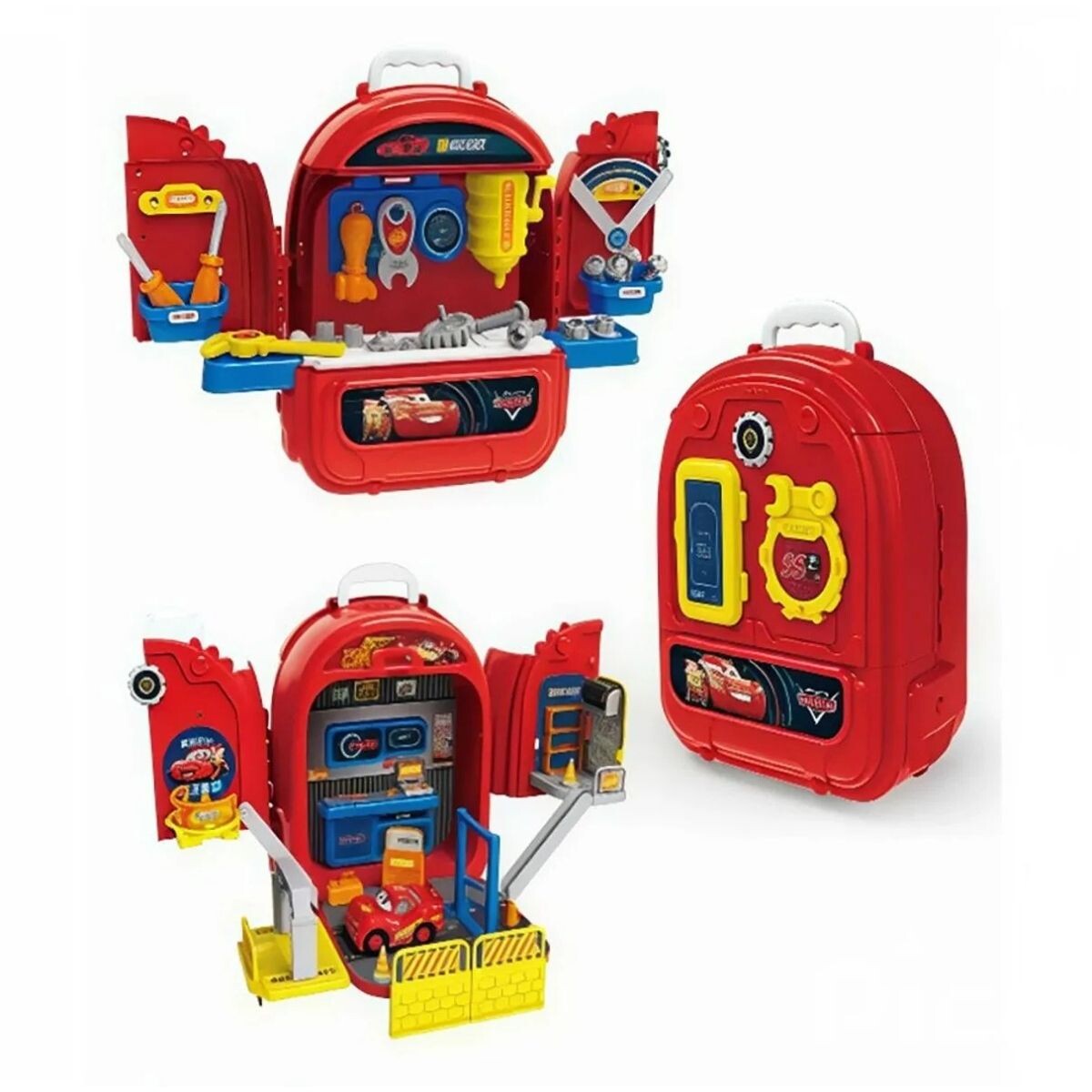 Mochila Taller Mecánico Infantil 3 en 1 con Herramientas de - ROJO 