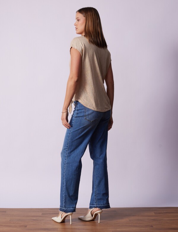 Blusa Botones Nudo BEIGE