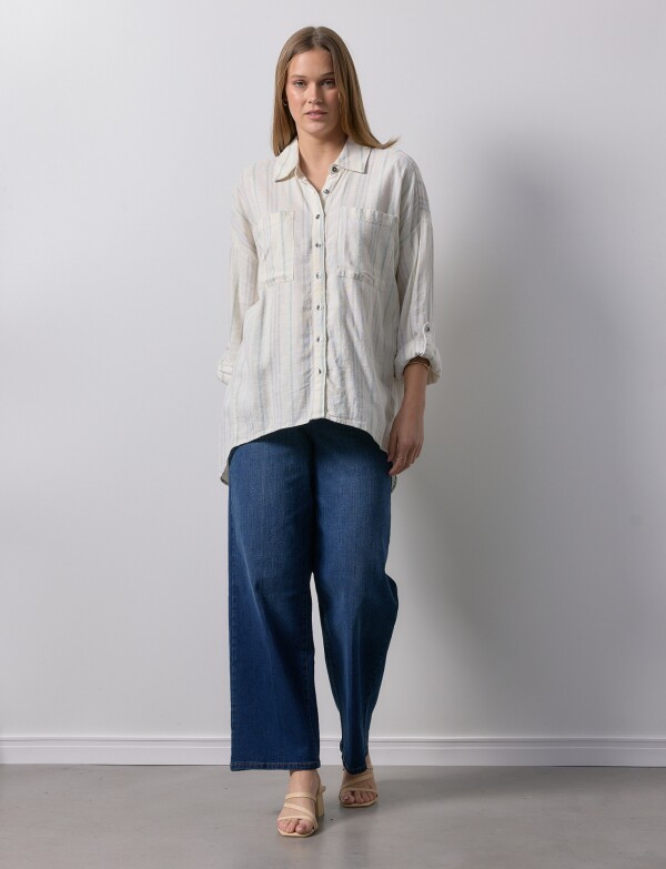 Camisola Lino CRUDO/MULTI
