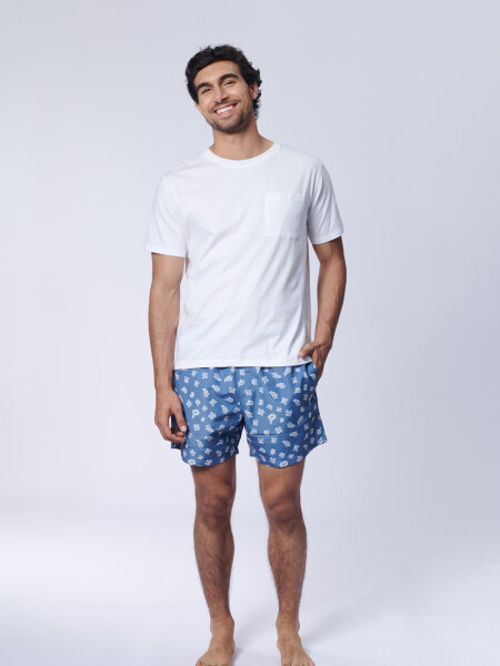 Short de baño Estampa Corales Turquesa