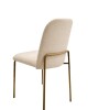Silla en tela beige, patas en metal chocolate claro. Silla en tela beige, patas en metal chocolate claro.