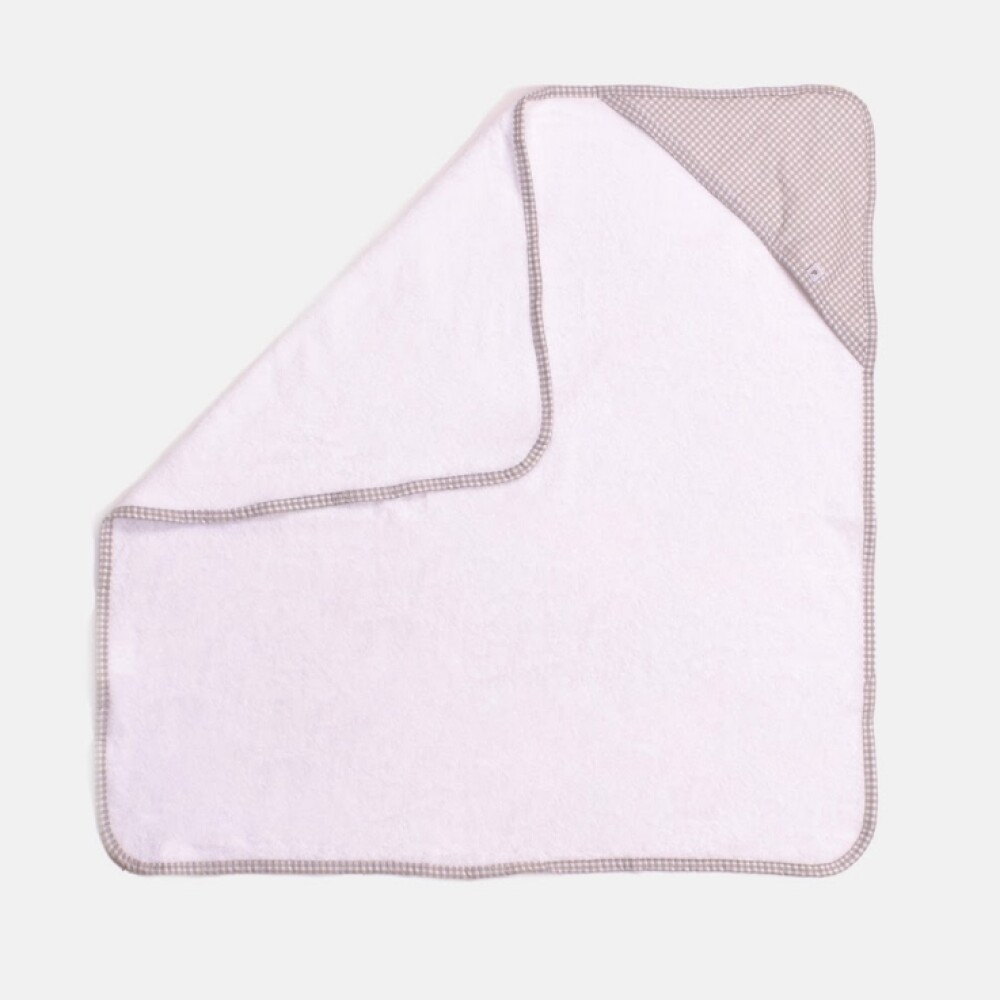 Toalla con Capucha 80x80 Cuadritos Beige