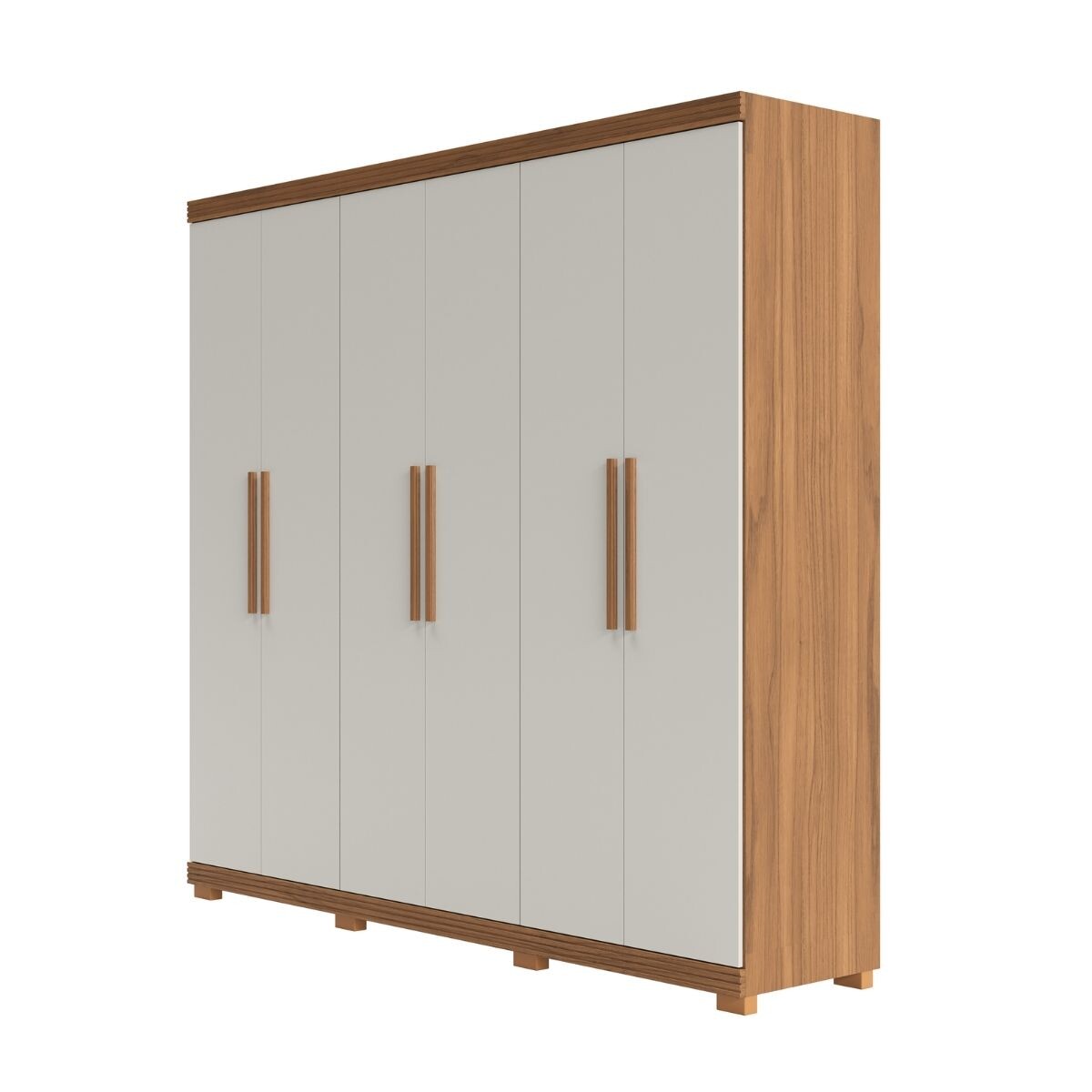 Ropero Menphis - 6 Puertas - Canela y Off White 