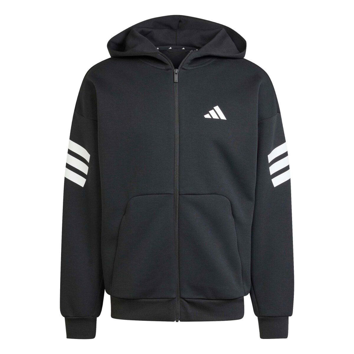 Campera de Hombre Adidas Future Icons 3 Franjas Cierre Frontal - Negro 