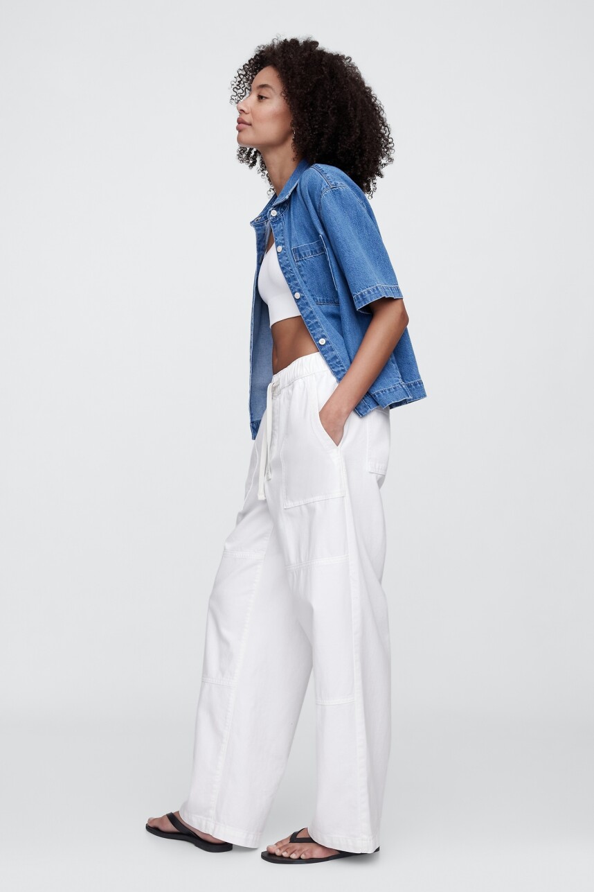 Jean Barrel Pull On Mujer New Off White