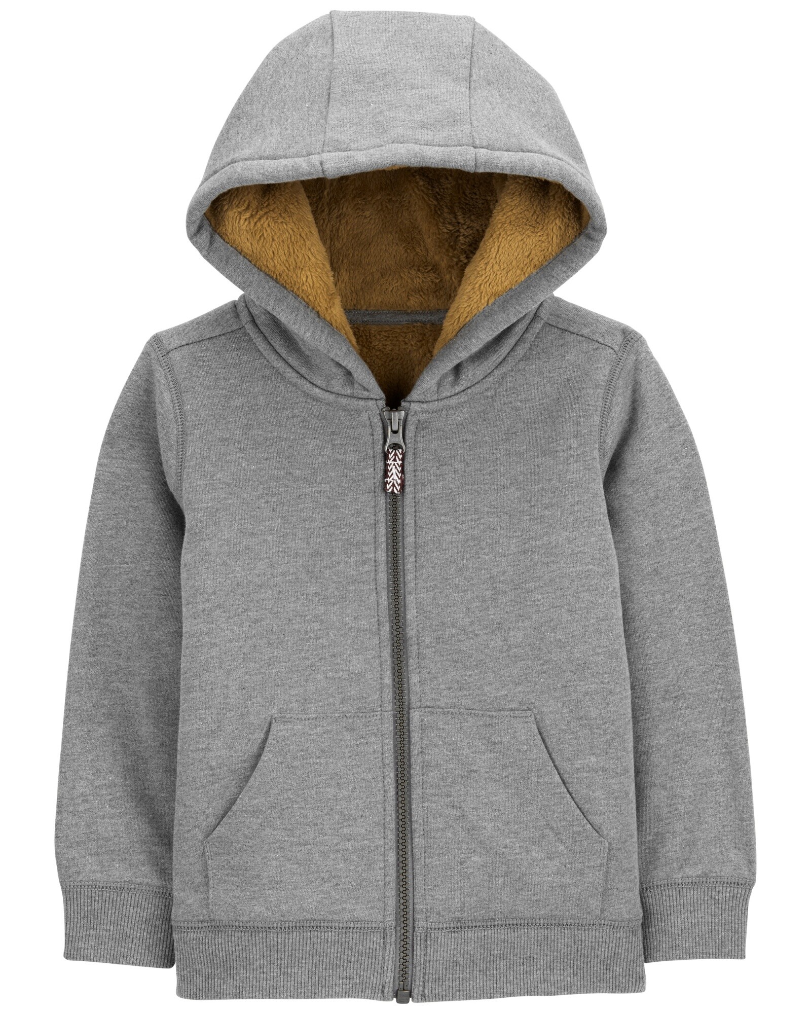 Campera de algodón, con forro de sherpa, gris Sin color
