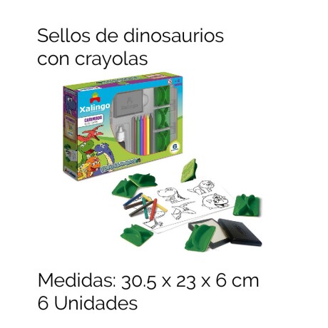 Sellos Dinosaurios C/crayolas Xa 5428.7 Unica