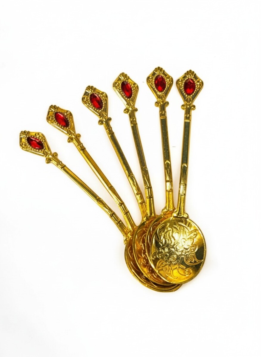 Set de cucharitas piedra oro 
