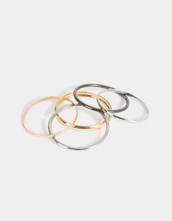 Pulseras Rígidas Sets Mix plaiting Set De Pulseras Rígidas Mixplating - Combinacion Bicolor