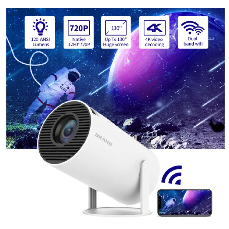 Proyector Led 720P HY300 Android 11 160 Lúmenes 001