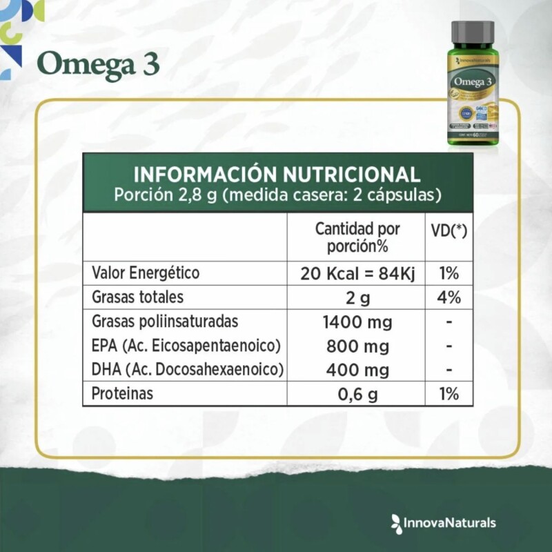 Omega 3 Innovanaturals Ifos 800 Epa + 400 Dha 60 cápsulas Ninguno