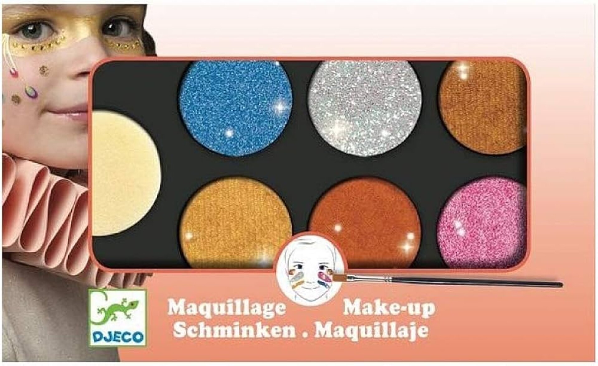 DJ0923 - Pintura De Cara X6 Colores Djeco Modelo Metallic 