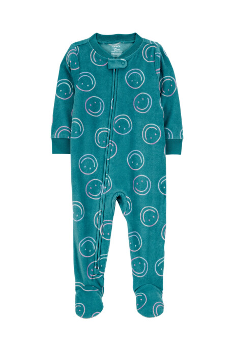 Pijama una pieza de micropolar, con pie, diseño sonrisas Pijama una pieza de micropolar, con pie, diseño sonrisas