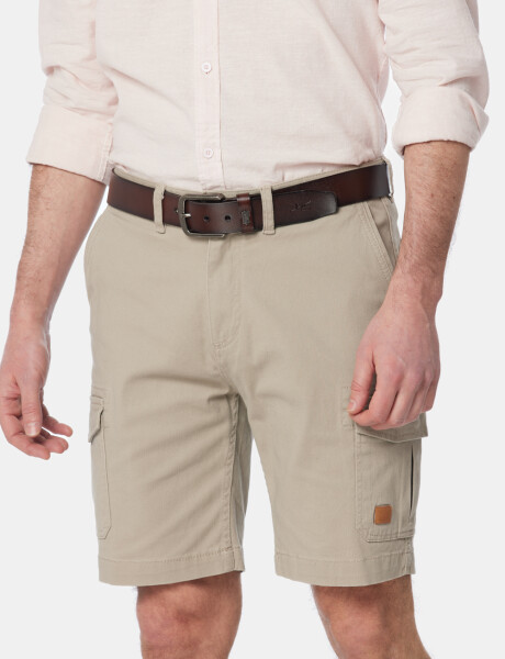 BERMUDA CARGO CON SPANDEX Beige