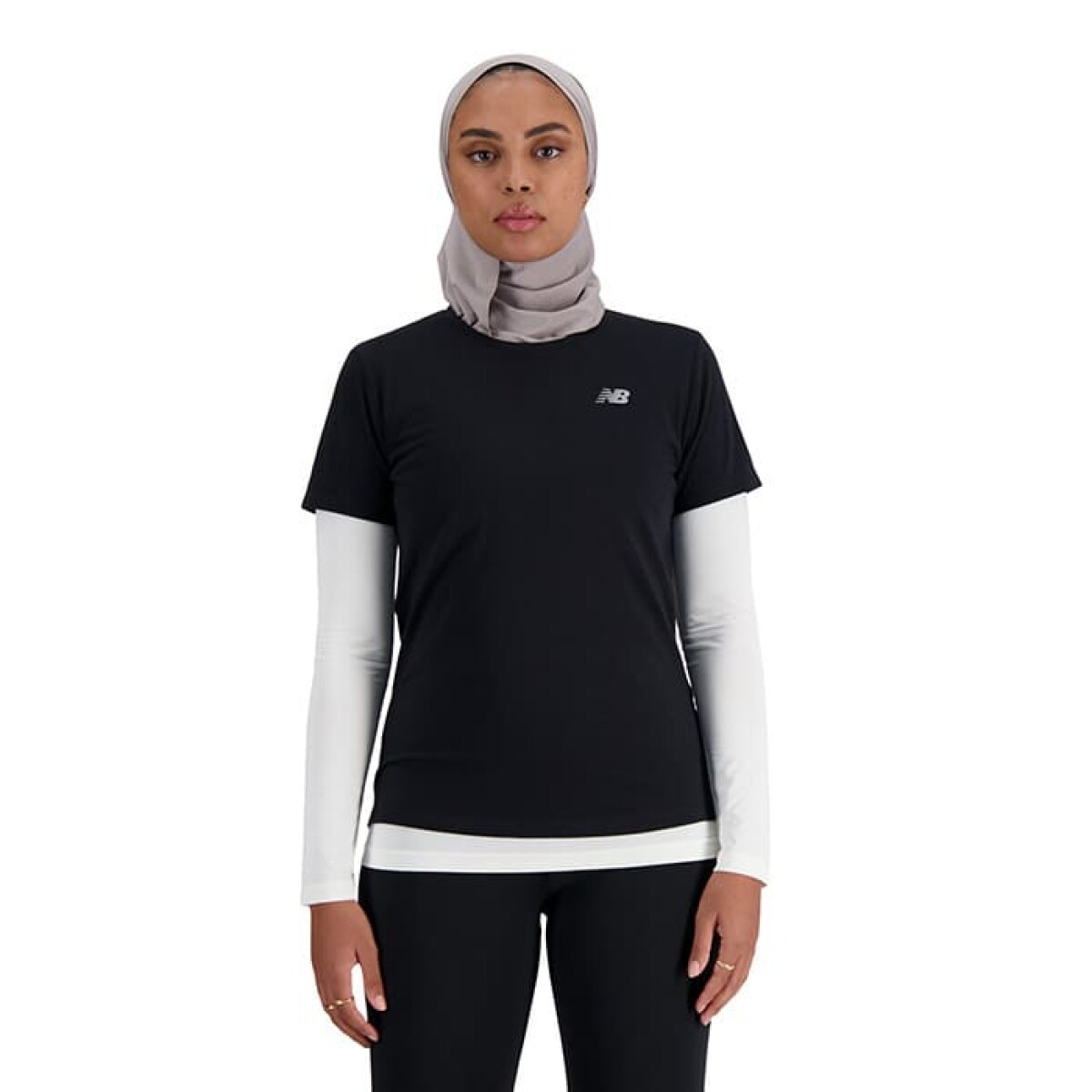 Remera New Balance Heathertech de Mujer - WT41190BK - Negro 