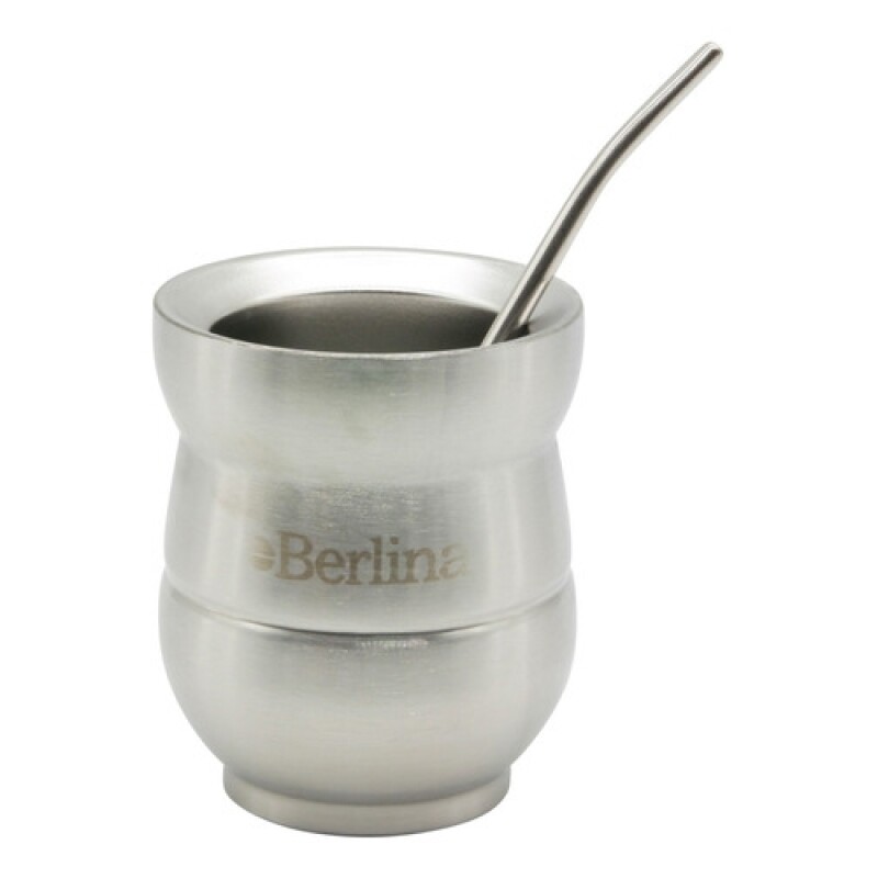 Mate Berlina 140ml en acero inoxidable doble pared + bombilla Mate Berlina 140ml en acero inoxidable doble pared + bombilla